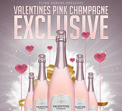 情人节粉色香槟：Valentines Pink Champagne PSD